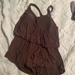 Black one piece swim romper